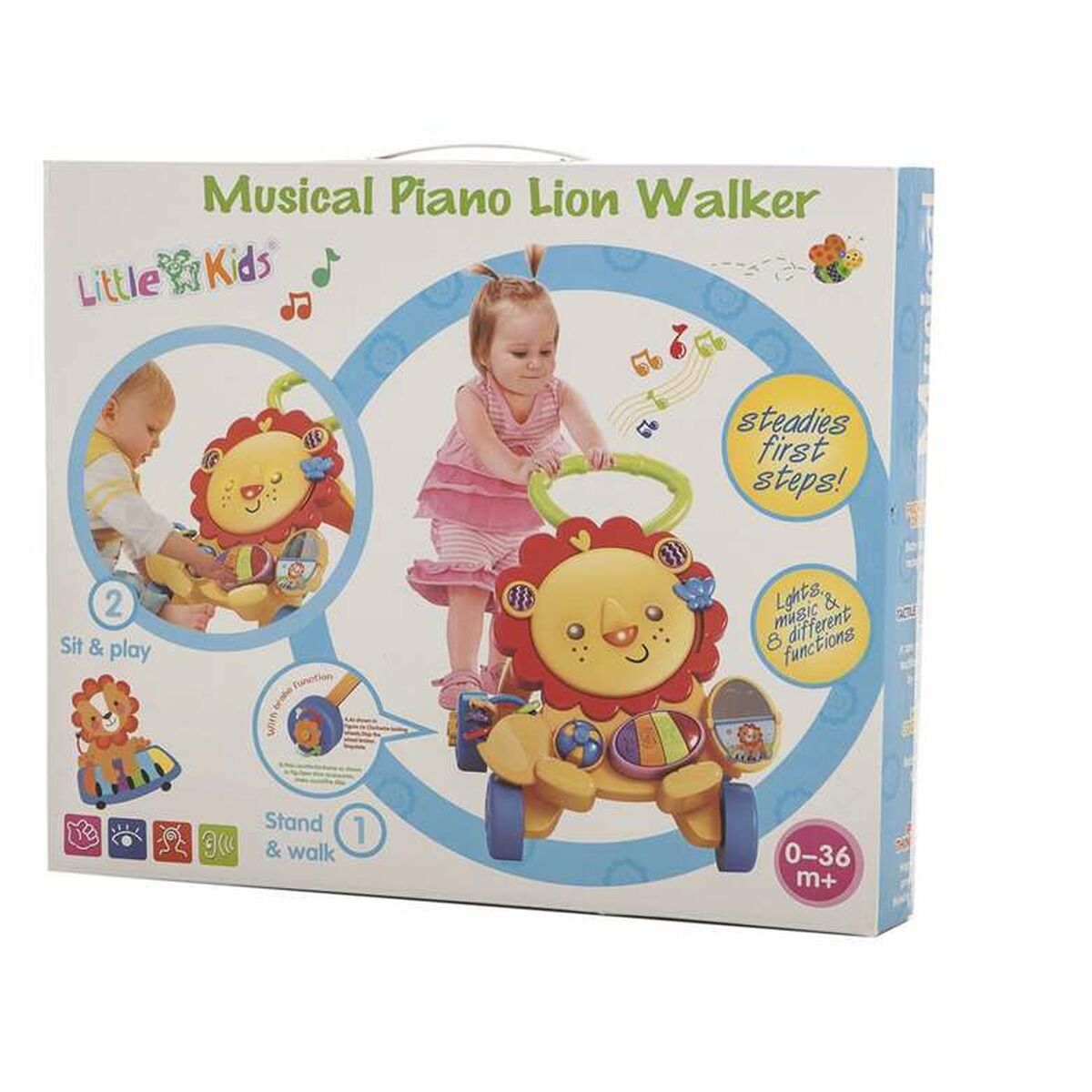 Gåstol med hjul Activity Løve Musik Lys